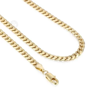 4.5mm Gold Plated Chain Cuban Link Necklace for Men Jewelry Accessories