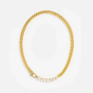 Gold Plated Loves Diamonds Necklace personality trend with diamond necklace and bracelet