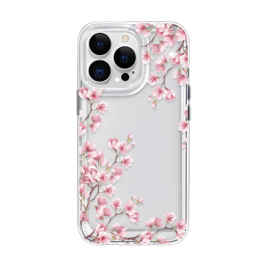 Flower Clear Phone Case For iPhone 16 15 14 13 12 Pro Max 16 Plus Bumper Shockproof Hard Cover Cases