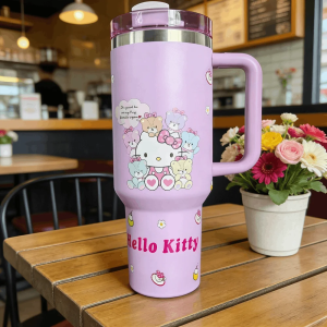 Hello Kitty 40 Oz Outdoor Sports Water Cup H2.0 Stainless Steel Vacuum Insulated Cup With Lid And Straw Suitable For Water