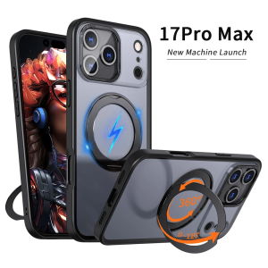 Luxury Rotating Magnet Ring Fold Stand Phone Case For iPhone 17 Air 15 16 Pro Max 14 13 12 11 Lens Protector Clear Acrylic Cover