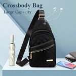 Quilted Sling Backpack Crossbody Bag Adjustable Shoulder Strap Zipper Open and Close Casual Day Bag Suitable for Travel and Everyday Use - Image 18