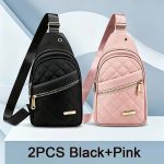 Quilted Sling Backpack Crossbody Bag Adjustable Shoulder Strap Zipper Open and Close Casual Day Bag Suitable for Travel and Everyday Use - Image 22