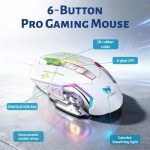 Silent Wireless Mouse - T-WOLF Rechargeable BT5.0 + 2.4G Dual-Mode Office Mouse, Full-Size Ergonomic Comfort for Extended Work, Study & Gaming, RGB Aesthetic Desk Setup Accessories, Back to School Gift - Image 10