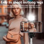 Expandable Selfie Stick for Phones Featuring an Integrated Fill Light, Designed for Professional Live Streaming. This Wireless Remote-Controlled Tripod Rotates 360° And Is Perfect for Hiking, Travel, Vlogging, And Outdoor Activities - Image 6