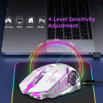Silent Wireless Mouse - T-WOLF Rechargeable BT5.0 + 2.4G Dual-Mode Office Mouse, Full-Size Ergonomic Comfort for Extended Work, Study & Gaming, RGB Aesthetic Desk Setup Accessories, Back to School Gift - Image 5