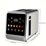 Toaster Digital Touch Screen Toasters with 5 Bread Selection 7 Shade Setting And Bagel/Defrost/Cancel/Reheat Function 1.5" 2 Slice Stainless Steel Tostadora with Removable Crumb Tray - Image 4