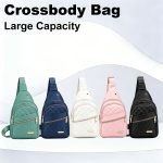 Quilted Sling Backpack Crossbody Bag Adjustable Shoulder Strap Zipper Open and Close Casual Day Bag Suitable for Travel and Everyday Use