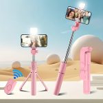 Expandable Selfie Stick for Phones Featuring an Integrated Fill Light, Designed for Professional Live Streaming. This Wireless Remote-Controlled Tripod Rotates 360° And Is Perfect for Hiking, Travel, Vlogging, And Outdoor Activities - Image 9
