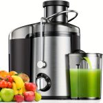 Multi-Function Juicer, Juice Blender, Mixer, Food Processor, 3-Inch Wide-Mouth Juicer Extractor for Vegetables And Fruits, 3-Speed Settings, Easy to Clean, Detachable, High Juice Yield, Fast Juicing, Quick Juice Extraction for Fruits And Vegetables