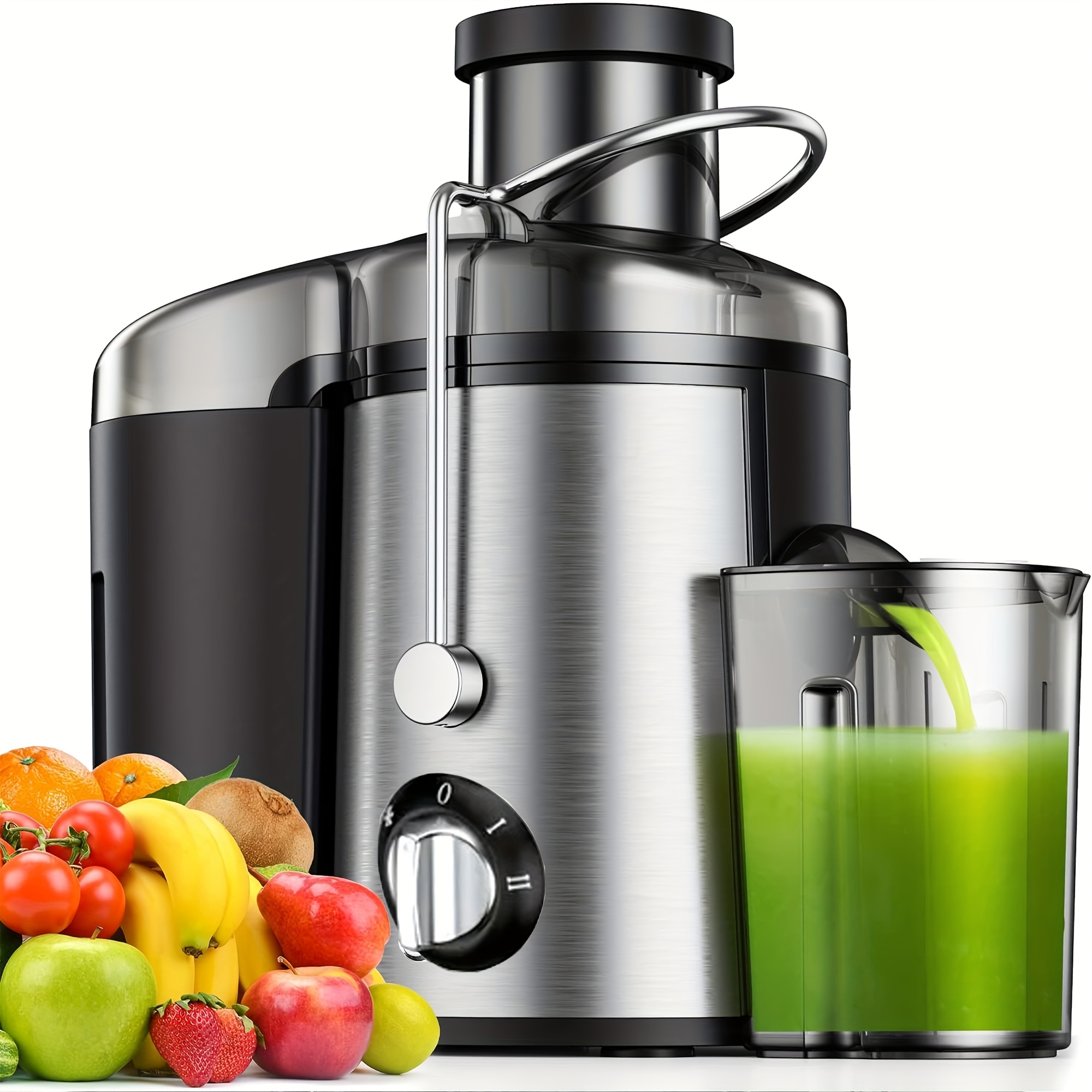 product-fancy-6daa5f8a-6255-4e88-bb9e-d1f10ff382ce Multi-Function Juicer, Juice Blender, Mixer, Food Processor, 3-Inch Wide-Mouth Juicer Extractor for Vegetables And Fruits, 3-Speed Settings, Easy to Clean, Detachable, High Juice Yield, Fast Juicing, Quick Juice Extraction for Fruits And Vegetables - Image 1