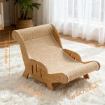2in1 Natural Sisal Cat Scratcher & Lounge Chair.No Shedding, Breathable & Ultra Durable.Oversized Sofa Design with Scratch Resistant And Long Lasting Performanc.ideal for Scratching, Napping & Playing.Season-proof, Multi-functional Cat Bed. - Image 4
