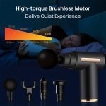 Portable Digital Fascia Gun with LCD Display Electric Massage Gun, Six Levels of Adjustable Silent Fascia Gun, Long Battery Life, Four Interchangeable Massage Heads, Suitable for Sports And Fitness - Image 10