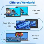 HDRinch Portable Monitor, 16;9 15.6-inch 1080p72 NTSC 100 SRGB USB C HDTV Travel External Second Computer Screen HDRinch Portable Monitor Laptop, Gaming for Monito, for iPhone, for Android, PC - Image 4