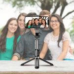 40 Inch Smartphone Selfie Stick Tripod, Expandable Selfie Stick Integrated Smartphone Tripod with Wireless Remote Control, 360 Degree Rotation, Suitable for iPhone 16/15/14/13/12/11 Pro/XS/XR/X/8/7 Plus Smartphone Android Phone