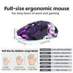 Silent Wireless Mouse - T-WOLF Rechargeable BT5.0 + 2.4G Dual-Mode Office Mouse, Full-Size Ergonomic Comfort for Extended Work, Study & Gaming, RGB Aesthetic Desk Setup Accessories, Back to School Gift - Image 12