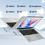 FUNYET 16 Inch Laptop Computer, Gaming Laptop, Intel 12th Gen N95 Processor(up to 3.4GHz), FHD 1920 * 1200, 180 Angle Opening, Fingerprint Unlock, Backlit Keyboard - Image 2