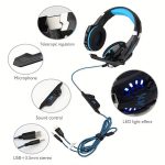 G9000 Gaming Headset, Surround Stereo Gaming Headphones with Noise Cancelling Mic, LED Lights & Soft Memory Earmuffs for PS5/ PS4/ Xbox One/Switch/PC Mac Computer Games - Image 6