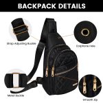 Quilted Sling Backpack Crossbody Bag Adjustable Shoulder Strap Zipper Open and Close Casual Day Bag Suitable for Travel and Everyday Use - Image 4