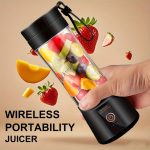 12.85 Oz Rechargeable Portable Blender Cup, Electric USB Juicer Blender, Mini Blender Portable Blender for Shakes And Smoothies, Juice, 380Ml, Six Blades Great for Mixing, Easy Clean, Ideal for Travel, Office, Picnic - Fresh Juices Anywhere - Image 2
