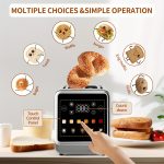 Toaster Digital Touch Screen Toasters with 5 Bread Selection 7 Shade Setting And Bagel/Defrost/Cancel/Reheat Function 1.5" 2 Slice Stainless Steel Tostadora with Removable Crumb Tray - Image 10