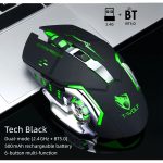Silent Wireless Mouse - T-WOLF Rechargeable BT5.0 + 2.4G Dual-Mode Office Mouse, Full-Size Ergonomic Comfort for Extended Work, Study & Gaming, RGB Aesthetic Desk Setup Accessories, Back to School Gift - Image 6