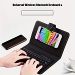 Compact Wireless Keyboard - Full Size, Collapsible, Black Faux Leather, Suitable for Mobile Phones, Tablets, And Laptops, Optional With/Without Stylus Pen