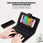 Compact Wireless Keyboard - Full Size, Collapsible, Black Faux Leather, Suitable for Mobile Phones, Tablets, And Laptops, Optional With/Without Stylus Pen - Image 2