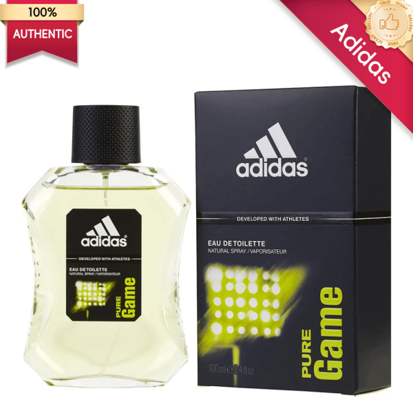 Adidas Pure Game Eau de Toilette for Men, 3.4 Fl Oz Sport Spray, Fresh Citrus & Woody Scent, Active Daytime Fragrance, Performance Boost Cologne