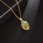 Cadena de Oro Banado para Hombres y Mujeres con la Imagen de la Virgen María Joyería de Oración - Image 3