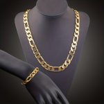 Necklace And, 2pcs/Set, Fashion Romantic Golden Men Women Necklace Jewelry Gift Set