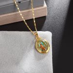 Cadena de Oro Banado para Hombres y Mujeres con la Imagen de la Virgen María Joyería de Oración - Image 10