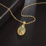 Cadena de Oro Banado para Hombres y Mujeres con la Imagen de la Virgen María Joyería de Oración - Image 7