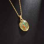 Cadena de Oro Banado para Hombres y Mujeres con la Imagen de la Virgen María Joyería de Oración - Image 8