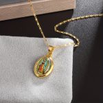Cadena de Oro Banado para Hombres y Mujeres con la Imagen de la Virgen María Joyería de Oración - Image 9