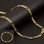 Necklace And, 2pcs/Set, Fashion Romantic Golden Men Women Necklace Jewelry Gift Set - Image 4