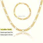 Necklace And, 2pcs/Set, Fashion Romantic Golden Men Women Necklace Jewelry Gift Set - Image 3