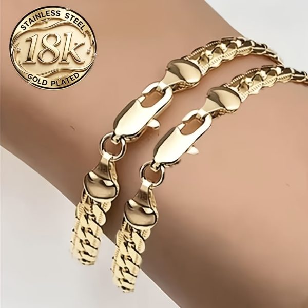 2pcs High-Quality 316 Stainless Steel Material Bohemian Elegant Style Design Bracelets, Fashion Daily Accessory Golden Woven Bangle, All-Season Versatile Jewelry, Versatile High-End Jewelry