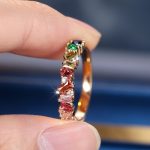 Luxurious Rainbow Synthetic Zirconia Ring for Elegant Women's Daily Wear - Image 8