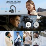 1 audífono inalámbrico True Wireless con micrófono, auriculares TWS intrauditivos con cancelación de ruido ENC, control táctil de volumen, gancho para la oreja inalámbrico, estuche de carga con pantalla LED, semiabierto, BT 5.4 compatible con teléfonos celulares, batería recargable de 300 mAh, carga tipo C - Image 11