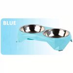 Double Pet Bowls for Dogs - Elevated Diamond-Design - Stainless Steel - Large Capacity, Non-Slip Feeding Dish Set - Raised Stand - Image 5