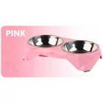 Double Pet Bowls for Dogs - Elevated Diamond-Design - Stainless Steel - Large Capacity, Non-Slip Feeding Dish Set - Raised Stand - Image 6