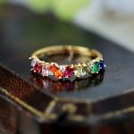 Luxurious Rainbow Synthetic Zirconia Ring for Elegant Women's Daily Wear - Image 2