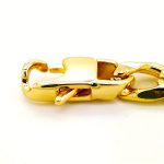 18K Gold Plated Men's Bracelet 9mm Wide Polished ID Curved Plate, 8-Inch Long Cuban Link, High-Quality 304L Stainless Steel, Mirror Finish, Unique Cowboy Buckle Design, Easy to Wear, Fashionable and Elegant, Exquisite Gift - Image 4
