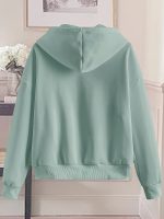 Fashion Hooded Zip-Up Sweatshirt For Women | Geometric-Pattern, Suitable For Spring/Summer/Fall - Image 5