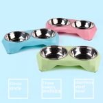 Double Pet Bowls for Dogs - Elevated Diamond-Design - Stainless Steel - Large Capacity, Non-Slip Feeding Dish Set - Raised Stand