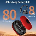 1 audífono inalámbrico True Wireless con micrófono, auriculares TWS intrauditivos con cancelación de ruido ENC, control táctil de volumen, gancho para la oreja inalámbrico, estuche de carga con pantalla LED, semiabierto, BT 5.4 compatible con teléfonos celulares, batería recargable de 300 mAh, carga tipo C - Image 3