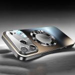 Phone Case - Luxury Titanium-Colored Glass Window Magnetic Wireless Charging Phone Case Compatible with for Iphone 11 12 13 14 15 16 17 Pro Max Air Plus, Shockproof Hard Matte Back Cover, Fully Encasing Camera Lens Protection Phone Case - Image 5