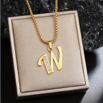 18K Gold Plated Capital Letter Titanium 201 201 201 Stainless Steel Chain/ Suitable for Daily Gifting And Holiday Presents - Image 28