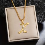 18K Gold Plated Capital Letter Titanium 201 201 201 Stainless Steel Chain/ Suitable for Daily Gifting And Holiday Presents - Image 27